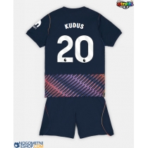 Otroški Nogometni dresi Tottenham Hotspur Mohammed Kudus #20 Gostujoči 2026-27 Kratek Rokav (+ Kratke hlače)